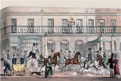 036 Eccentrics in Cheltenham High Street 1824  &copy;Cotswold Images